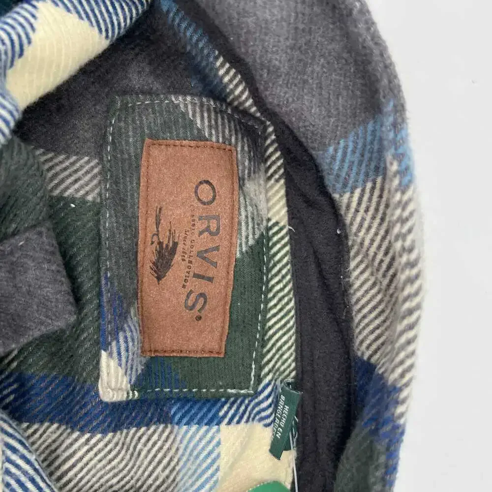 Orvis Green/Blue Plaid Cotton Long Sleeve Jacket | Size XXL